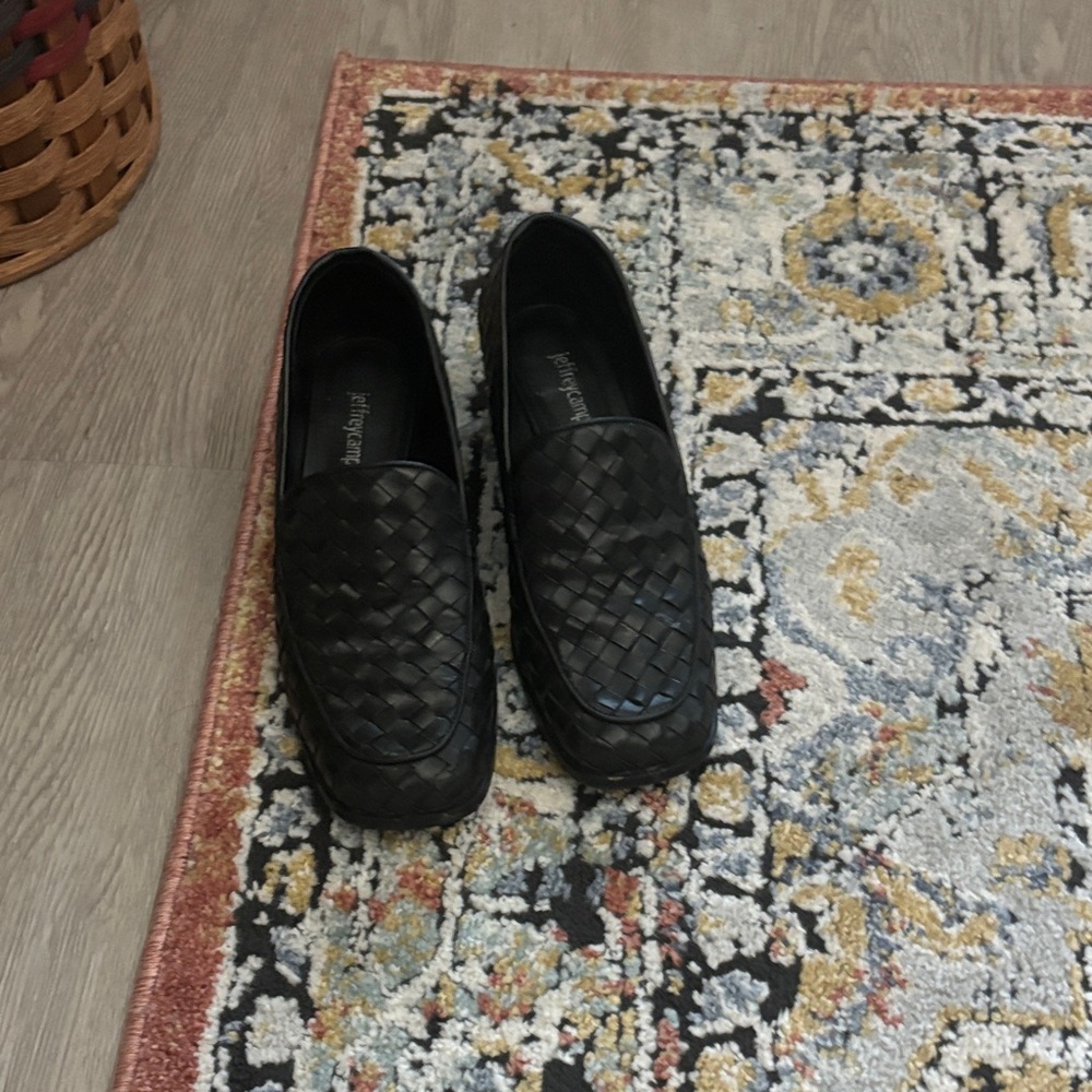 Jeffery Campbell Brodric WV  Leather Woven Loafers Size 7